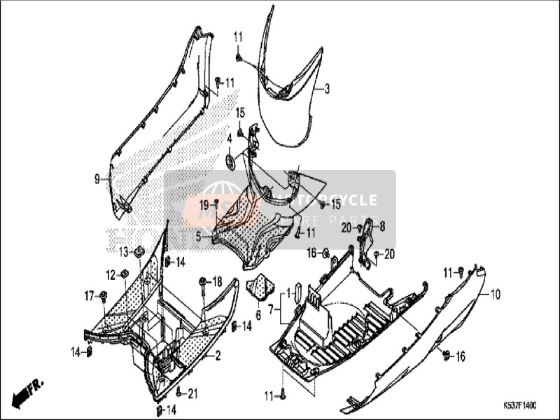 Honda SH300AS 2019 Étape de plancher pour un 2019 Honda SH300AS